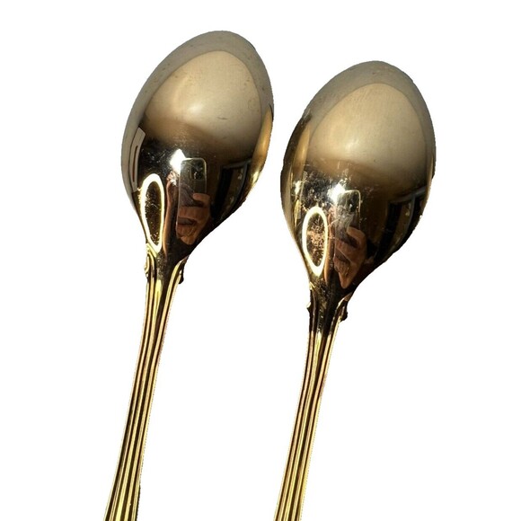 FB Rogers Golden Plated Electroplate American Chipendale 4 Spoons Tbsp - Picture 11 of 16